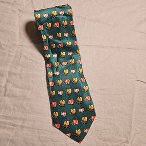 Sinsabang 100% Silk Necktie Men's Green Elephant Pattern Novelty Tie